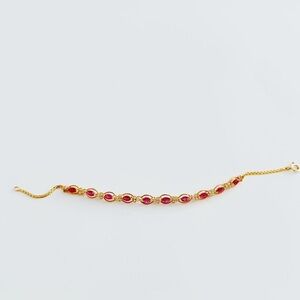 Marquise Ruby Bracelet in 14kt Yellow Gold with Diamonds​